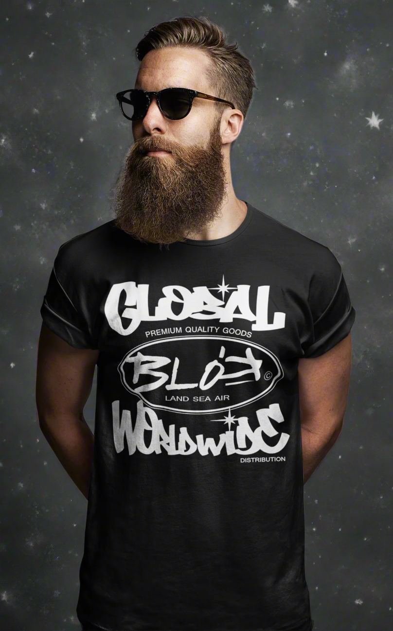 Blok Global - Front Print - with White Logo - Men's Loose Fit