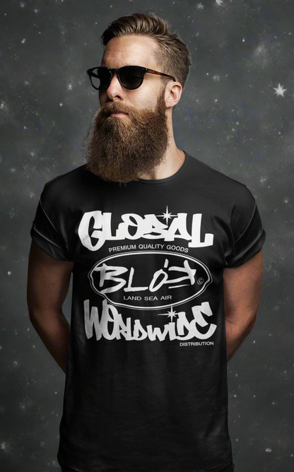 Blok Global - Front Print - with White Logo - Men's Loose Fit