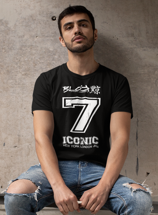 Iconic 7 - Front Print - in White - Men's Loose Fit