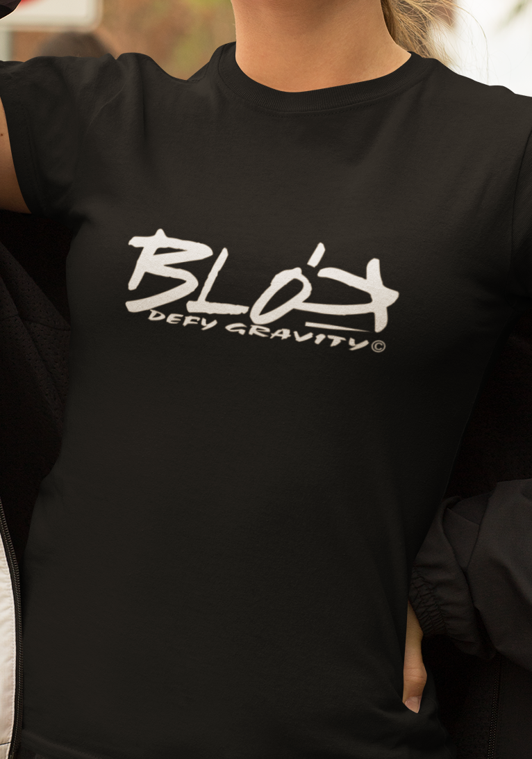 BLOK Essential Large Logo - White Print Women's Slim Fit Graphic T-Shirt