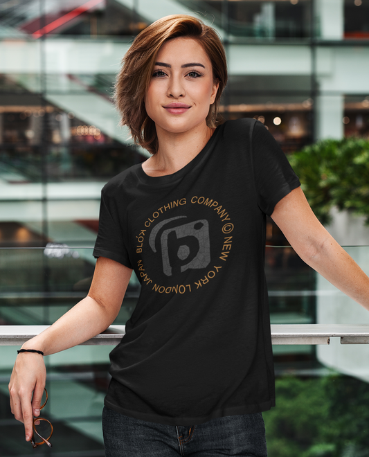 Mosaic Circle - Front Print - in Black - Women's Relaxed Fit