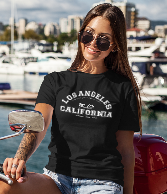 Los Angeles California - in White Print - Womens Relaxed Fit