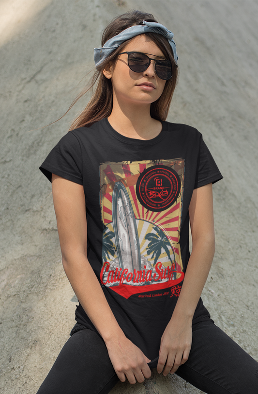 California Surf - Front Print - Women's Slim Fit