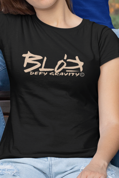 BLOK Essential Large Logo - Sand Print Women's Slim Fit Graphic T-Shirt
