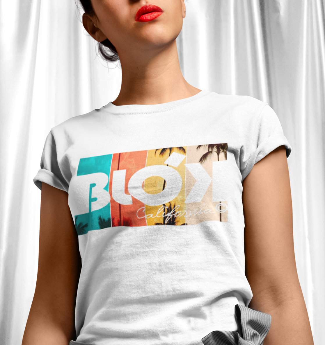 Palm Tree - Front Print - Women's Slim Fit