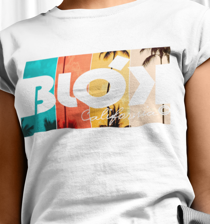 BLOK Palm Tree - Front Print Women's Slim Fit Graphic T-Shirt