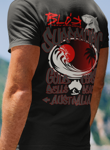 Gold Coast - Front & Back Print - with Red Logo - Men's Loose Fit