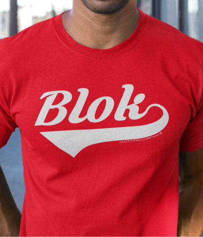 Blok Classic Logo - Front Print - in White - Men's Classic Fit Graphic T-Shirt