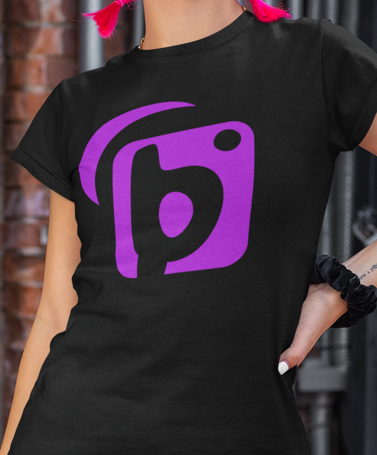 BLOK Original Logo - Purple Print Women's Slim Fit Graphic T-Shirt
