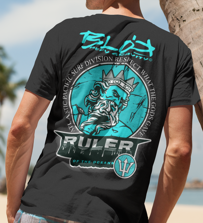 Ruler of the Oceans - Back and Print - in Turquoise - Men's Loose Fit