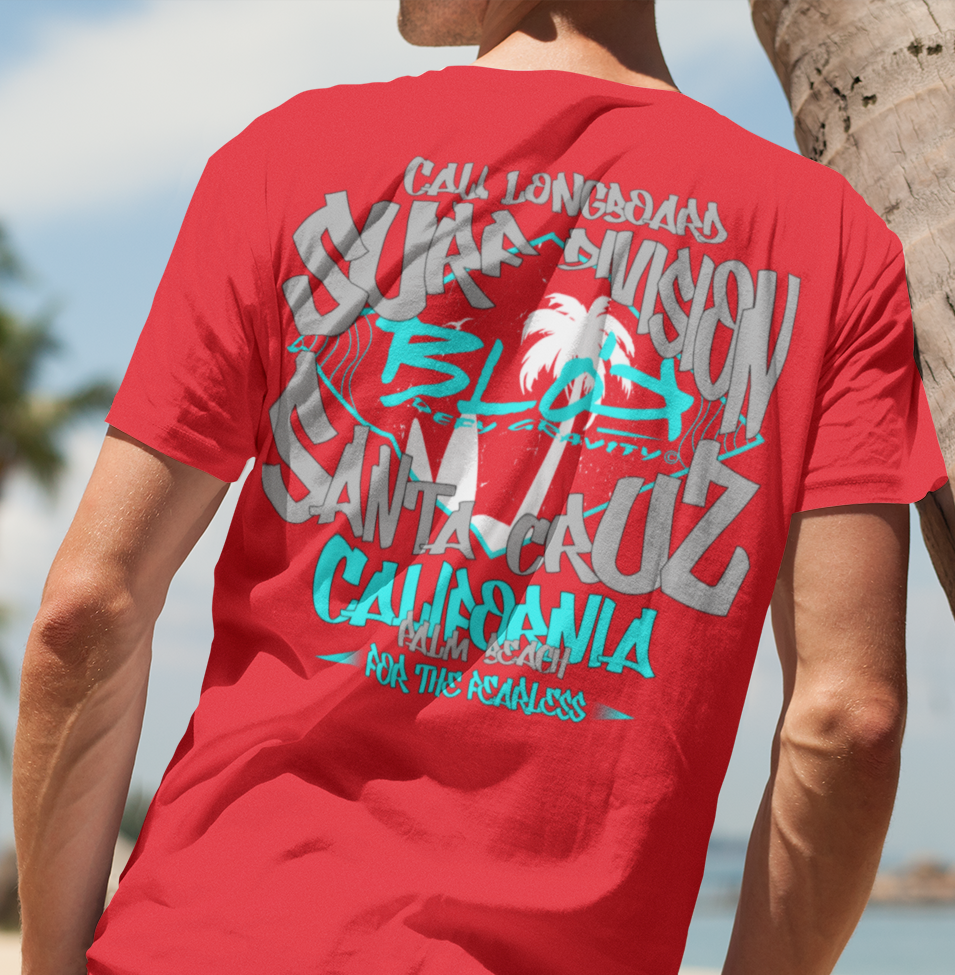Santa Cruz  - Front Print - with White Logo - Men's Loose Fit