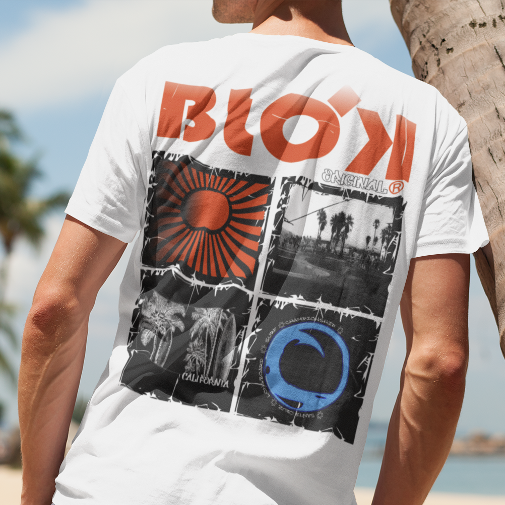 California Surf - Front & Back Print with Orange Logo - Men's Loose Fit