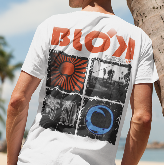 California Surf - Front & Back Print with Orange Logo - Men's Loose Fit