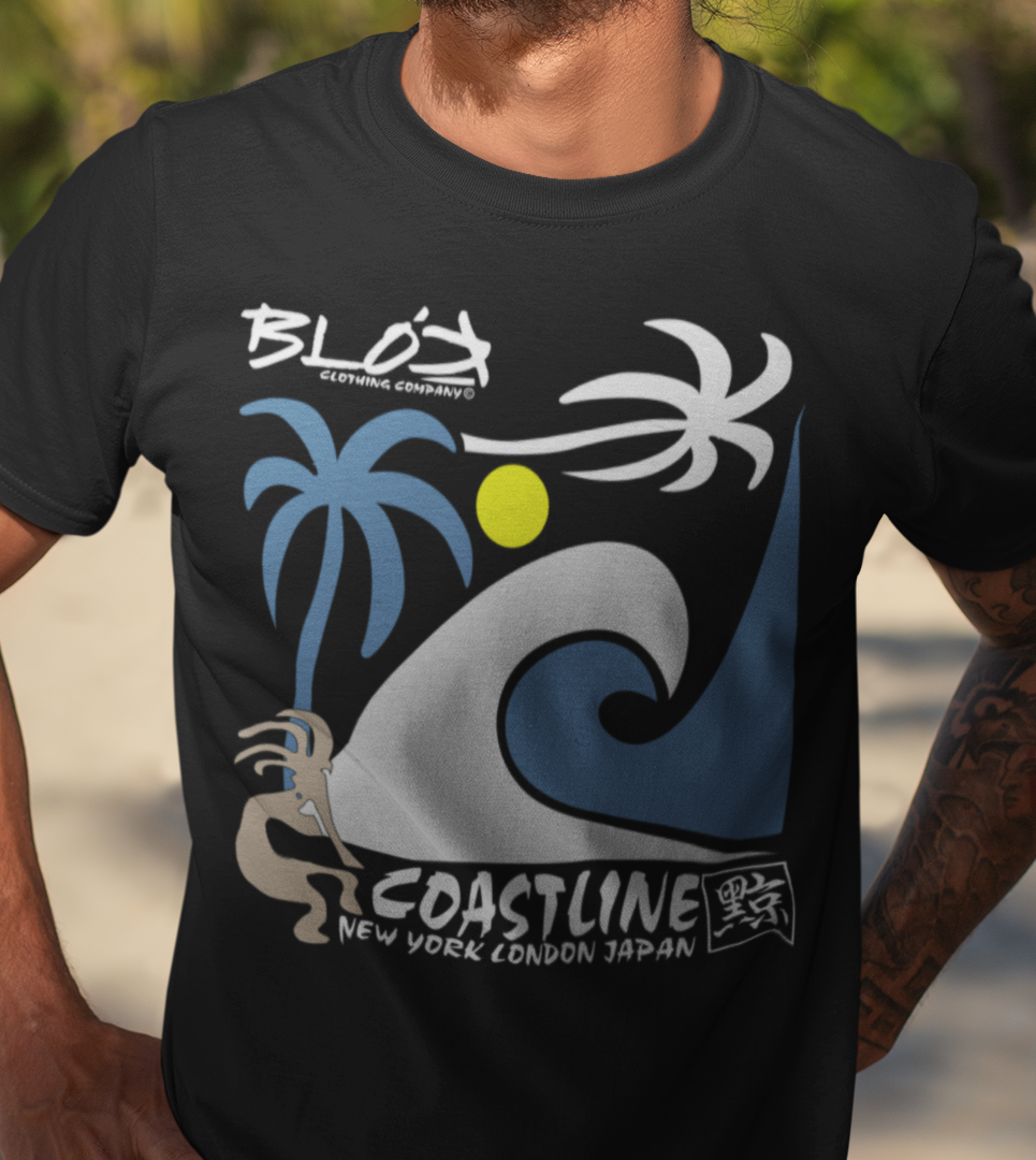 Coastline - Front Print - Men's Classic Fit Graphic T-Shirt