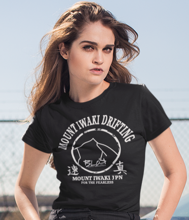 Mount Iwaki - with White Print - Women's Slim Fit