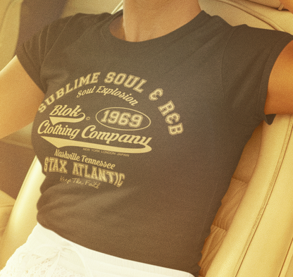 BLOK Sublime Soul - Gold Print Women's Slim Fit Graphic T-Shirt