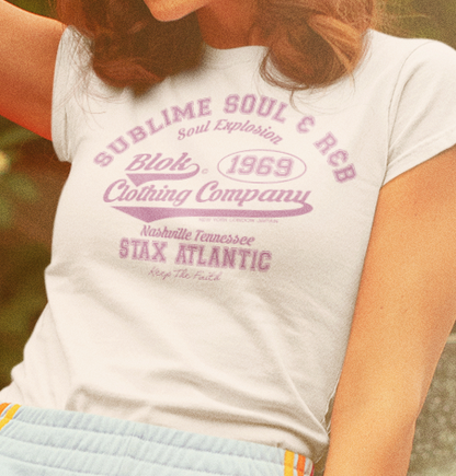 BLOK Sublime Soul - Purple Print Women's Slim Fit Graphic T-Shirt