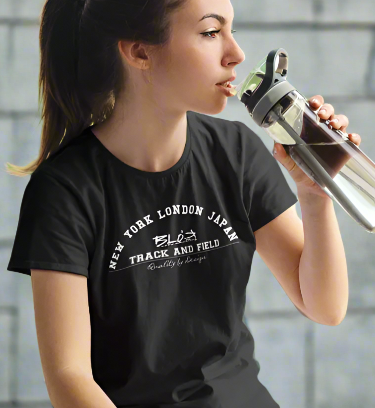 Track & Field - Front Print in White - Women's Relaxed Fit