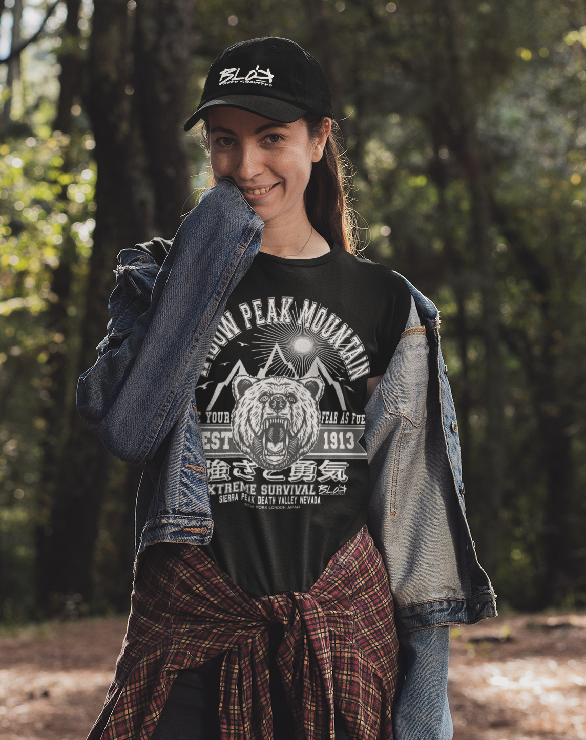 Widow Peak - with White Print - Women's Slim Fit