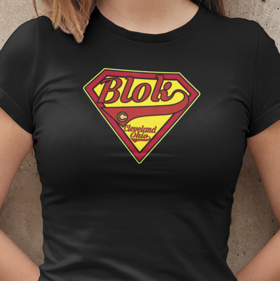 BLOK Shield - Red & Yellow Print Women's Slim Fit Graphic T-Shirt