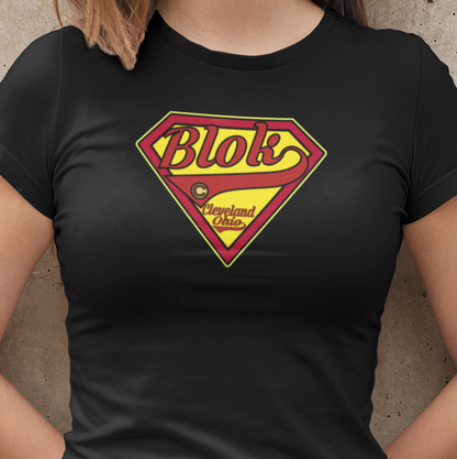 BLOK Shield - Red & Yellow Print Women's Slim Fit Graphic T-Shirt