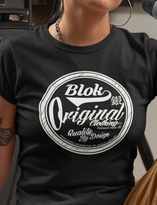 BLOK Quality By Design - White Print Women's Slim Fit graphic T-Shirt