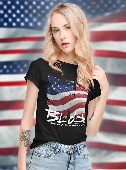 US Flag - Front Print - Women's Slim Fit
