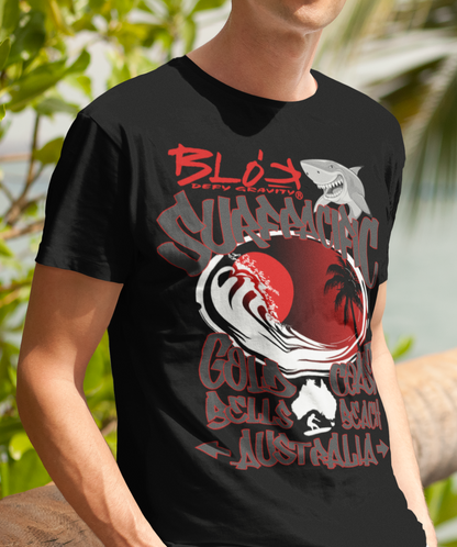 Gold Coast - Front Print - with Red Logo - Men's Loose Fit