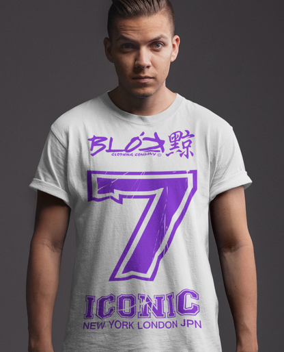 Iconic 7 - Front Print - in Purple - Men's Loose Fit