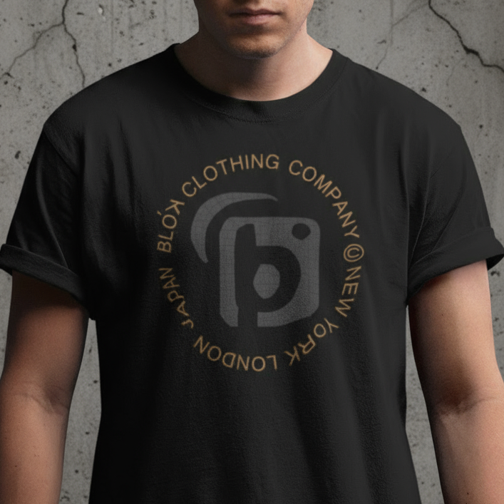 Mosaic Circle - Front Print in Black - Men's Classic Fit Graphic T-Shirt