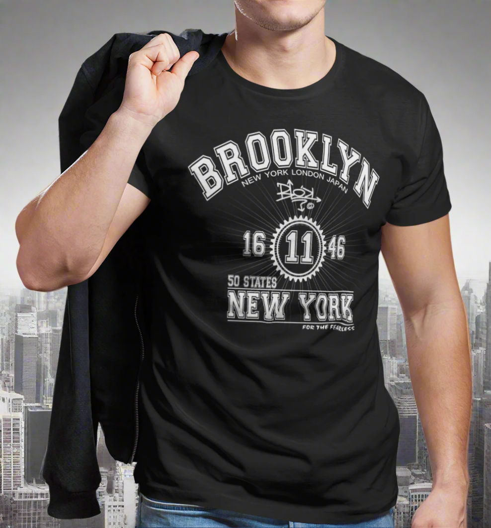Brooklyn New York - in White Print - Men's Classic Fit