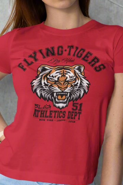 BLOK Flying Tigers - Black Logo Women's Slim Fit Graphic T-Shirt