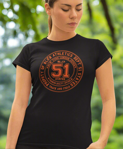 50 State Athletic Dept. - with Orange Print- Women's Slim Fit