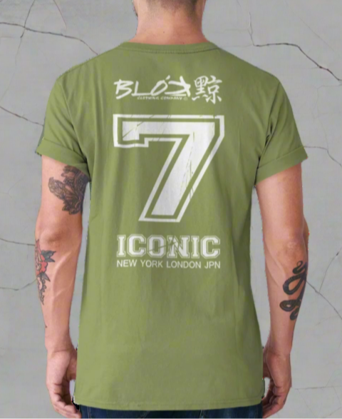 Iconic 7 - Front & Back Print - in White - Men's Loose Fit