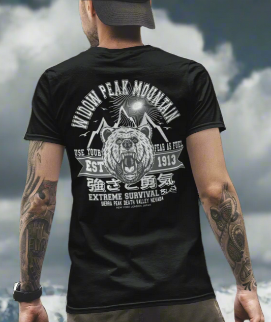 Widow Peak - Front & Back Print in White - Men's Classic Fit