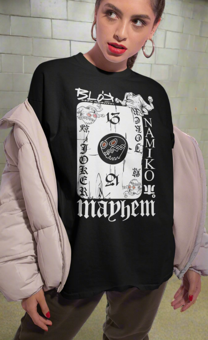 Poker Face - Front Print - in White - Women's Relaxed Fit