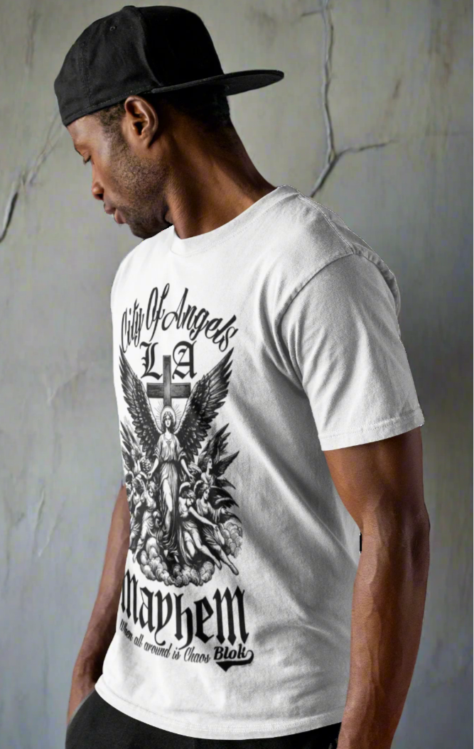 City of Angels Mayhem - Front Print - in Black - Men's Loose Fit