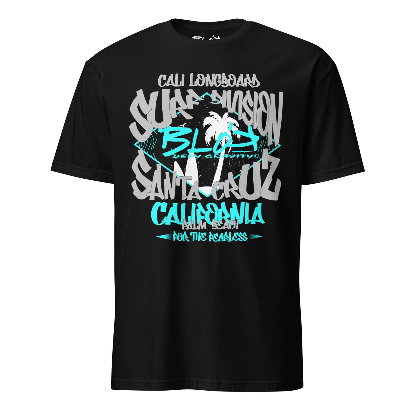 Santa Cruz California - Front Print - in Grey & Turquoise - Women's Relaxed Fit