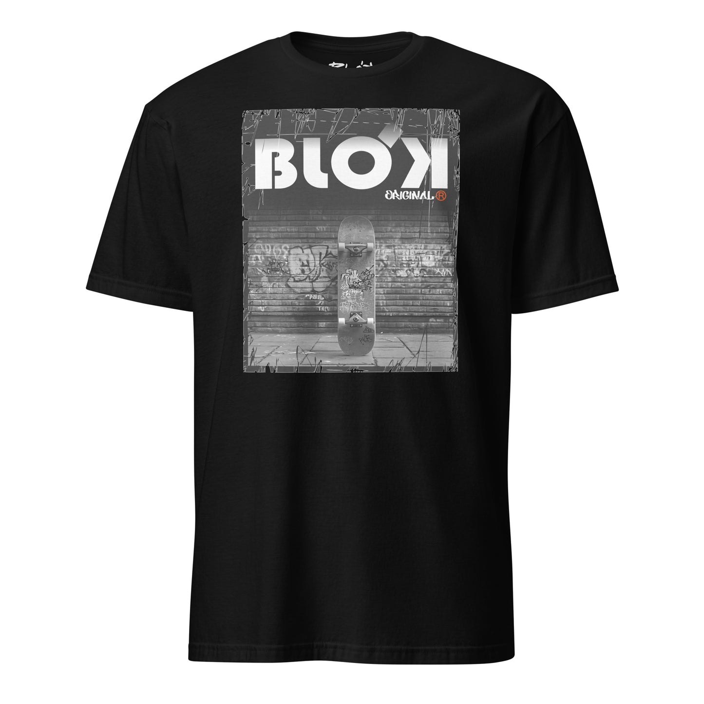 BLOK Skateboard - White Front Print Women's Relaxed Fit Graphic T-Shirt
