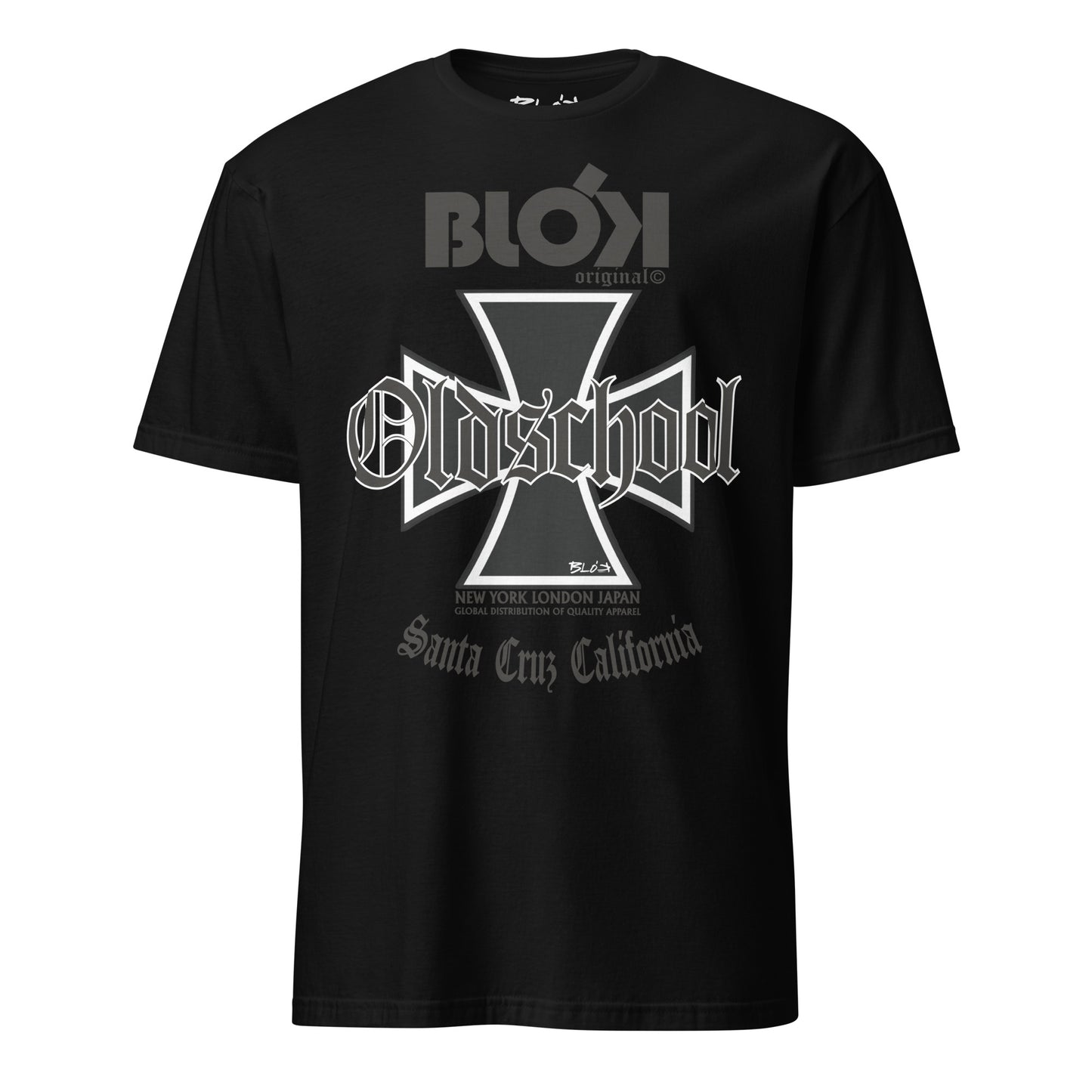 Old School Iron Cross - Front Print in Black - Women's Relaxed Fit