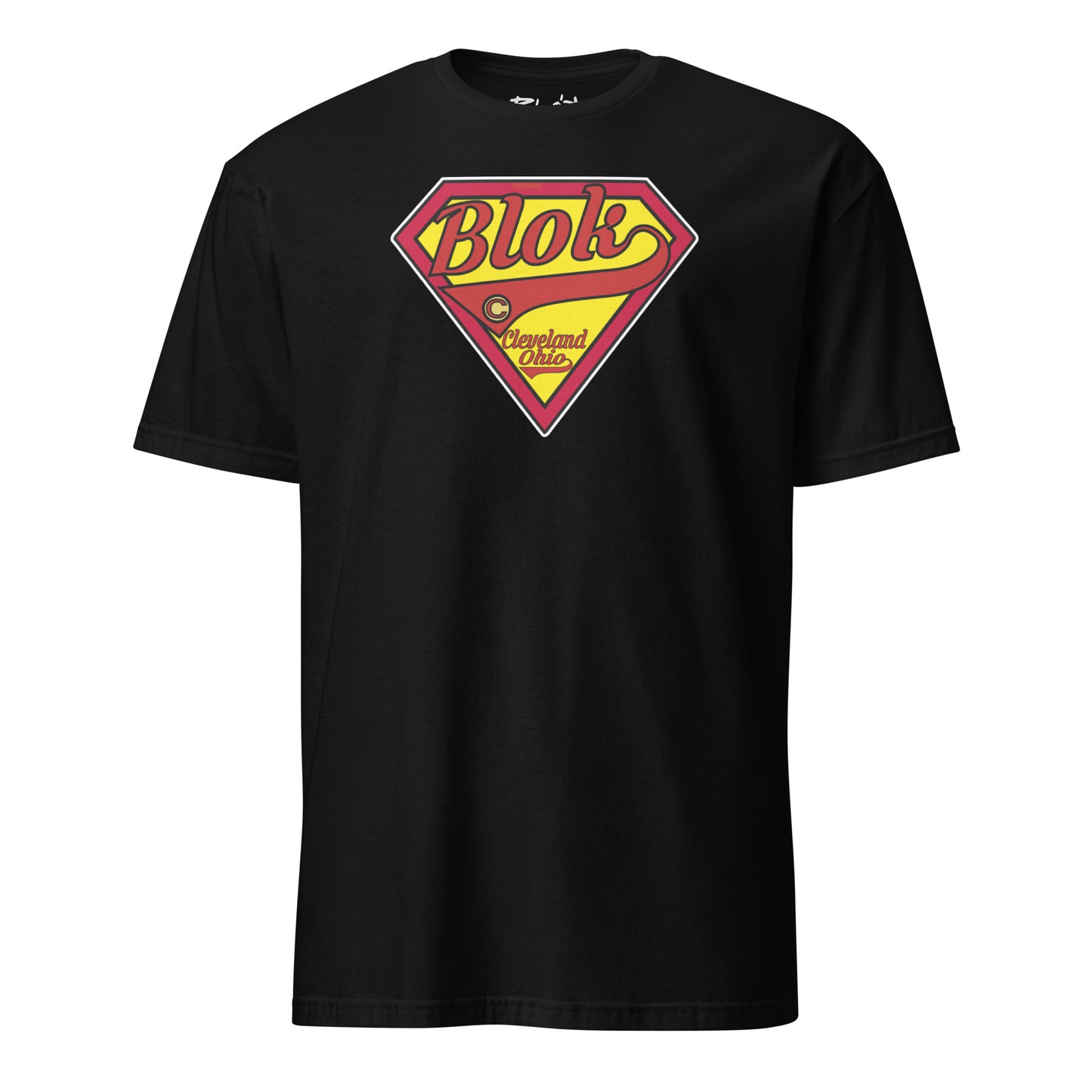 BLOK Shield - Red & Yellow Front Print Womens Relaxed Fit Graphic T-Shirt