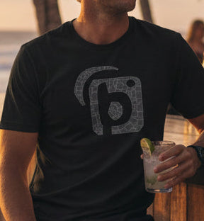 Mosaic - Front Print in Black - Men's Classic Fit Graphic T-Shirt