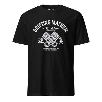 Drifting Mayhem - Front Print with White Print - Men's Classic Fit Graphic T-Shirt