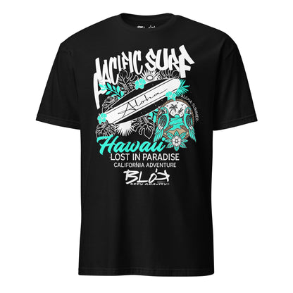 Pacific Surf Hawaii - Front Print in White & Turquoise - Men's Classic Fit