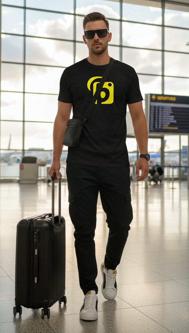 Original Logo - with Yellow Print - Men's Classic Fit Graphic T-Shirt