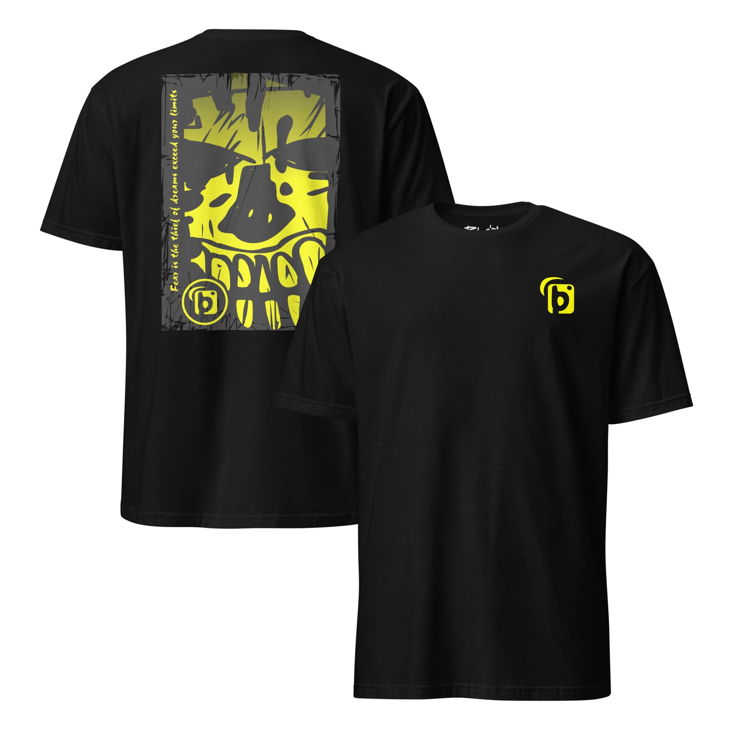 BLOK Tiki Skull - Yellow Front & Back Print Women's Relaxed Fit Graphic T-Shirt