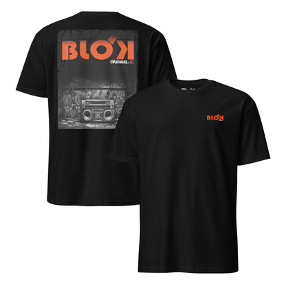 Boom Box - Front & Back Print with Orange Logo - Women's Relaxed Fit