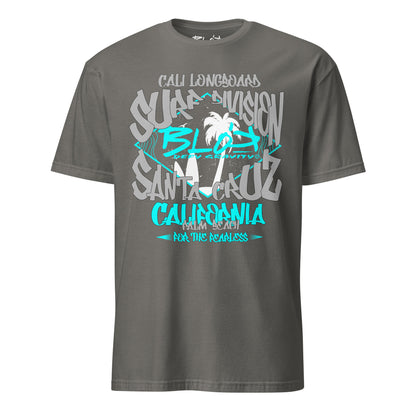 Santa Cruz California - Front Print - in Grey & Turquoise - Women's Relaxed Fit