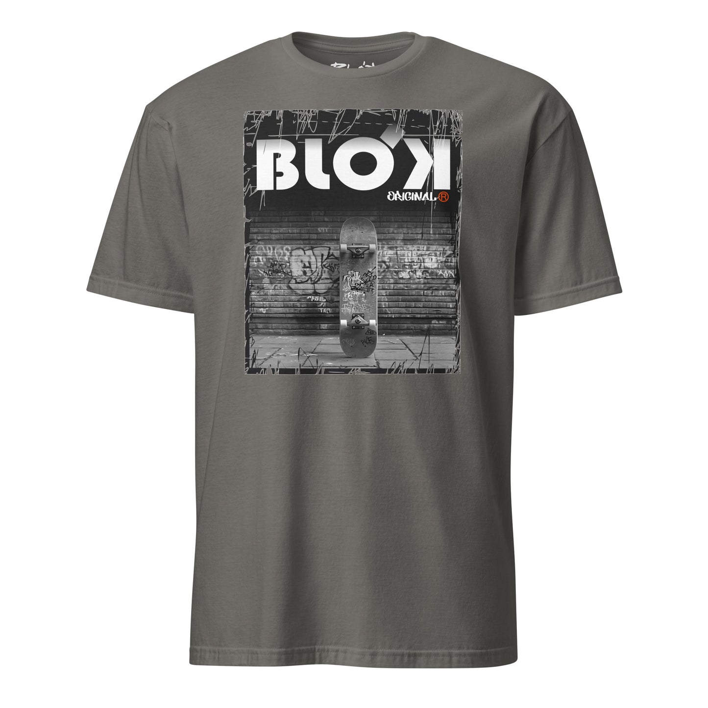 BLOK Skateboard - White Front Print Women's Relaxed Fit Graphic T-Shirt