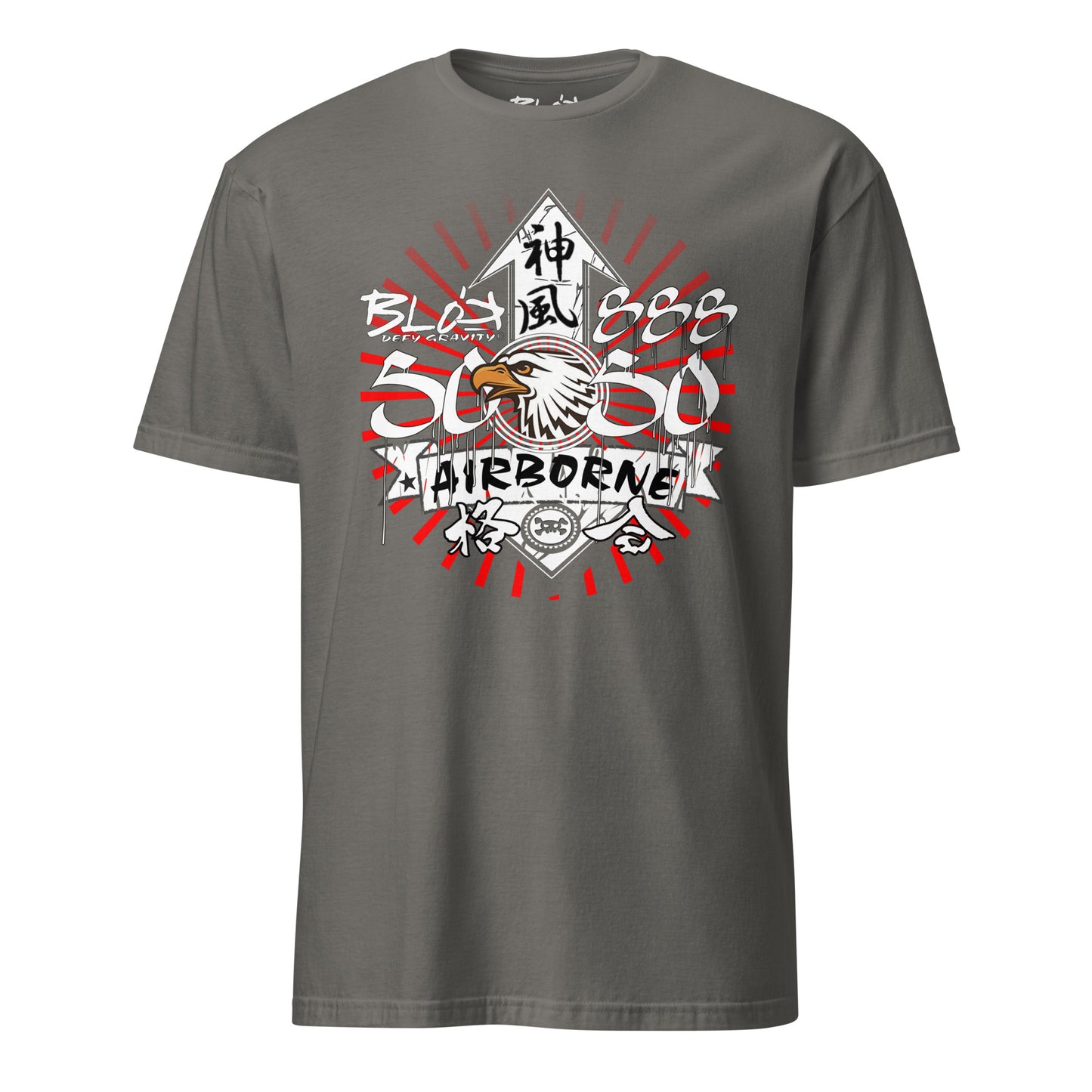 Airborne Eagle - Front Print in White & Red - Men's Classic Fit